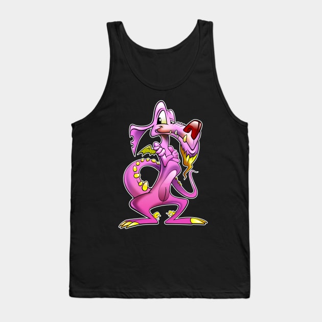 Smart Pink Dragon Tank Top by VintageHeroes